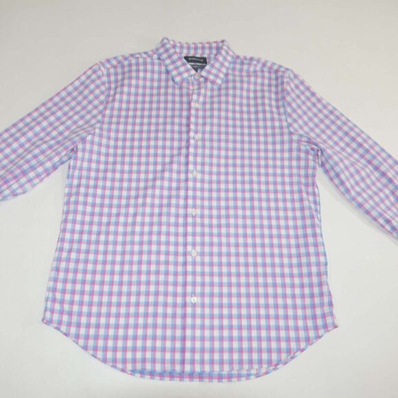 Bonobos Men's Standard Fit Button Front Shirt Large Long Sleeves Plaid Nylon L - Picture 1 of 6